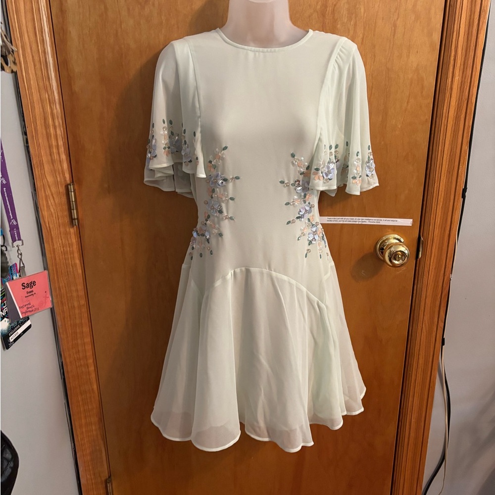 ASOS Sage Green Floral Mini Dress